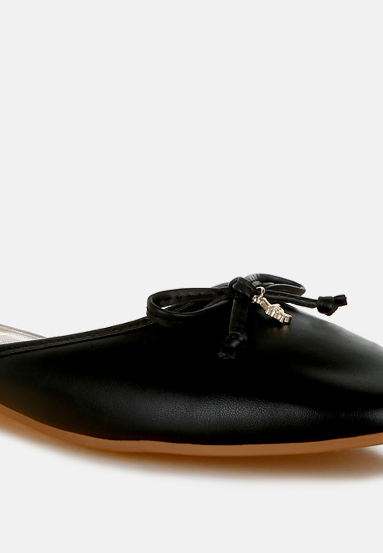 bow slip-on flat mules by ruw#color_black