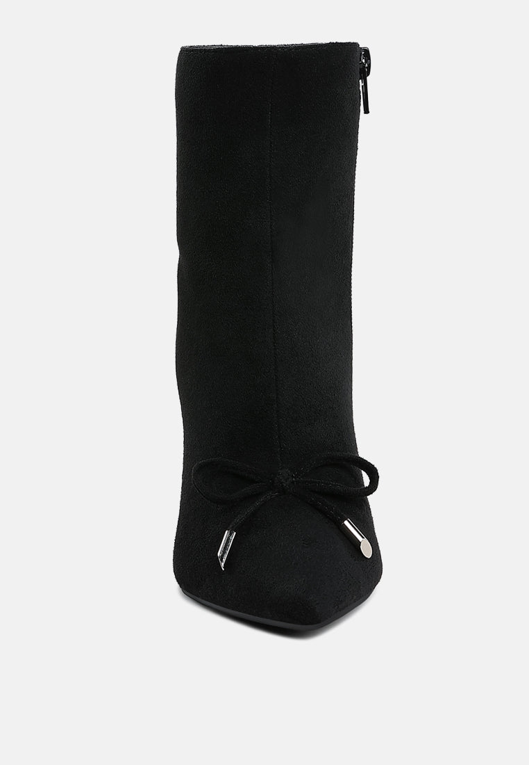 bow detail ankle boots by mode#color_black