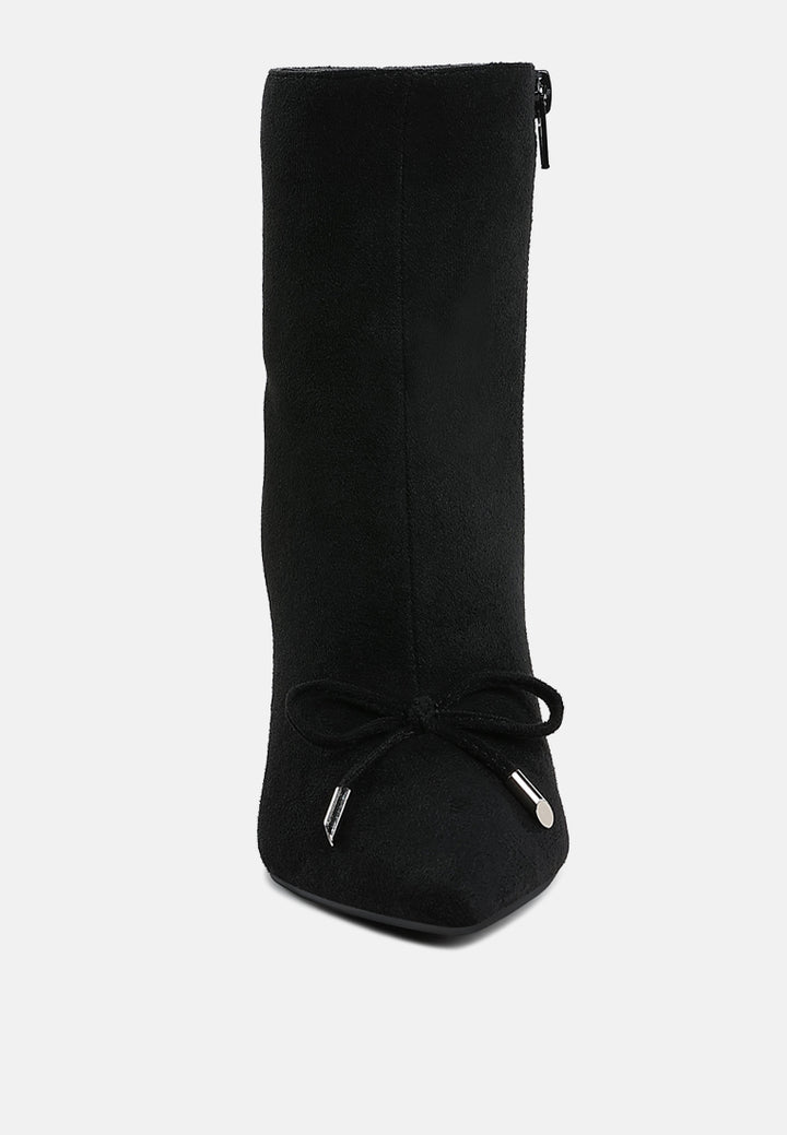 bow detail ankle boots by mode#color_black