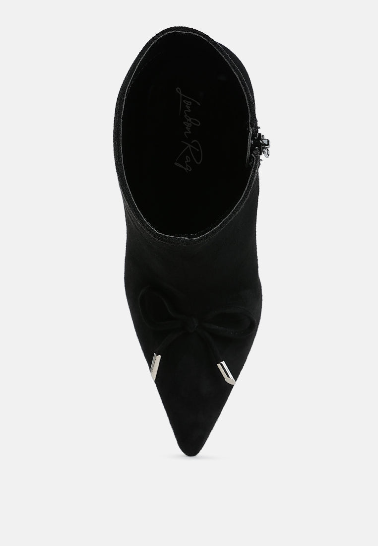 bow detail ankle boots by mode#color_black