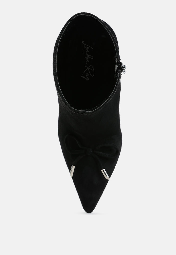 bow detail ankle boots by mode#color_black