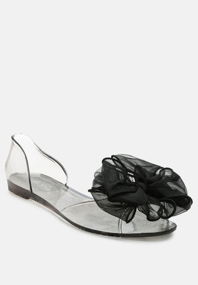 bow on top jelly ballerinas#color_black