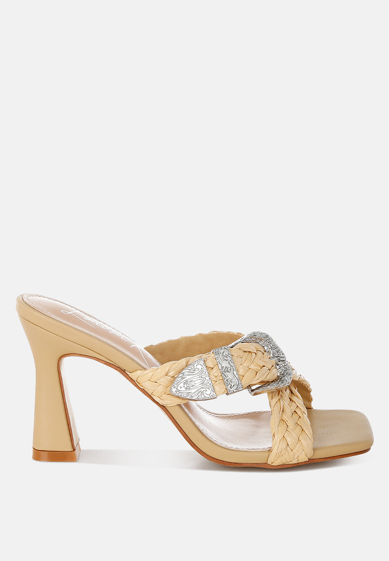 braided criss-cross strap sandals in beige by ruw#color_beige