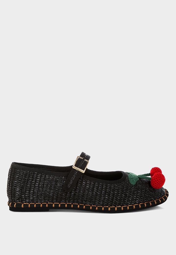 brunch date cherry accent mary jane flats#color_black