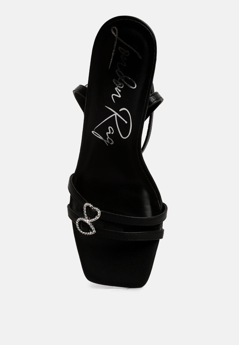 buckle high heel sandals#color_black