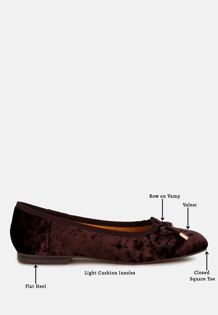 buckrose velvet bow ballerinas#color_brown