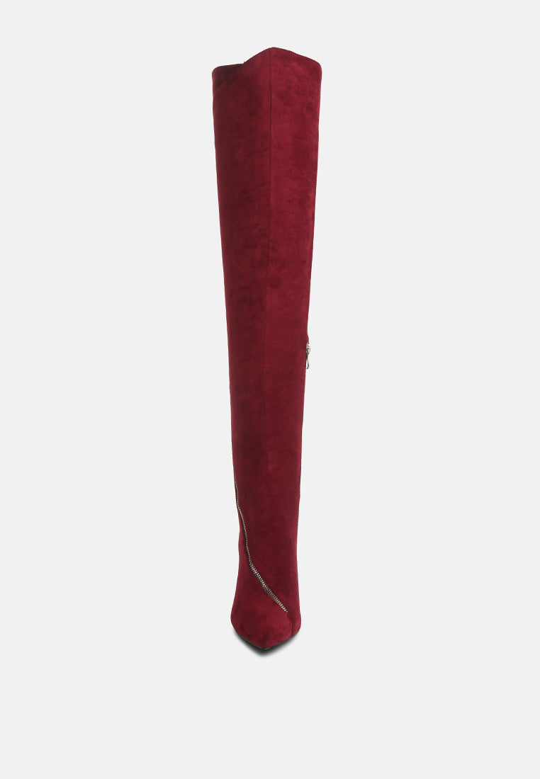 tsarina zip around long boot by ruw#color_burgundy