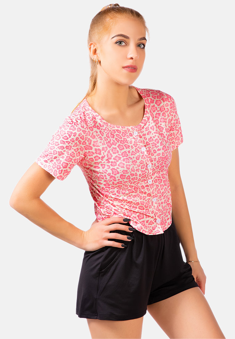 button up printed blouse by ruw#color_pink