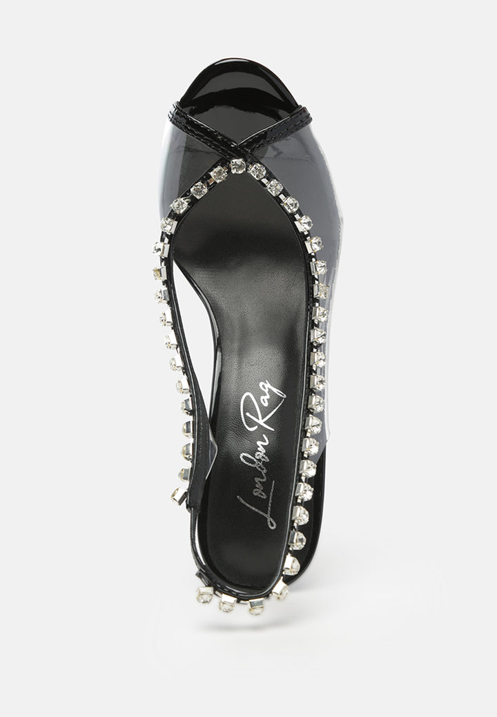 tiara clear stiletto sling-back#color_black