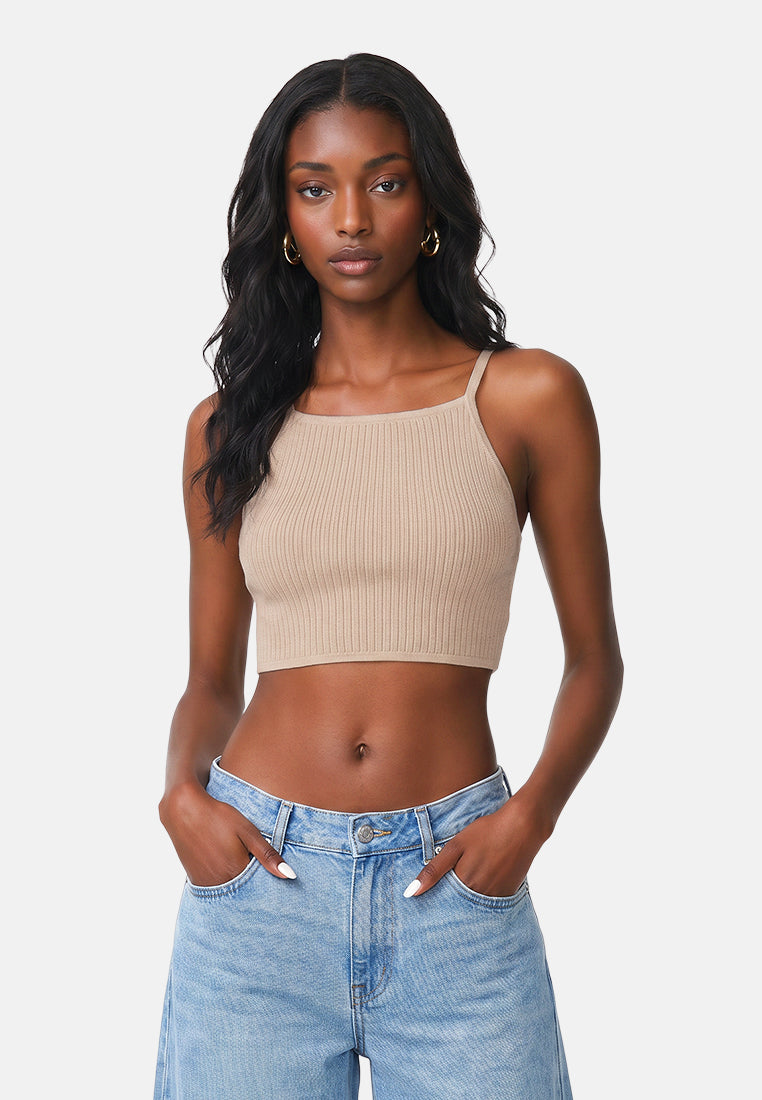 cropped camisole bralette#color_beige
