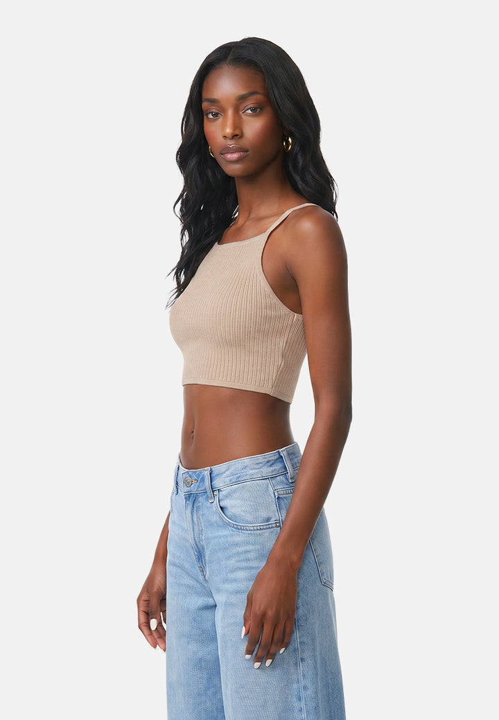 cropped camisole bralette#color_beige