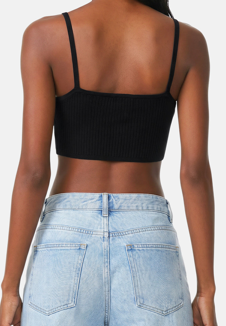 cropped camisole bralette#color_black