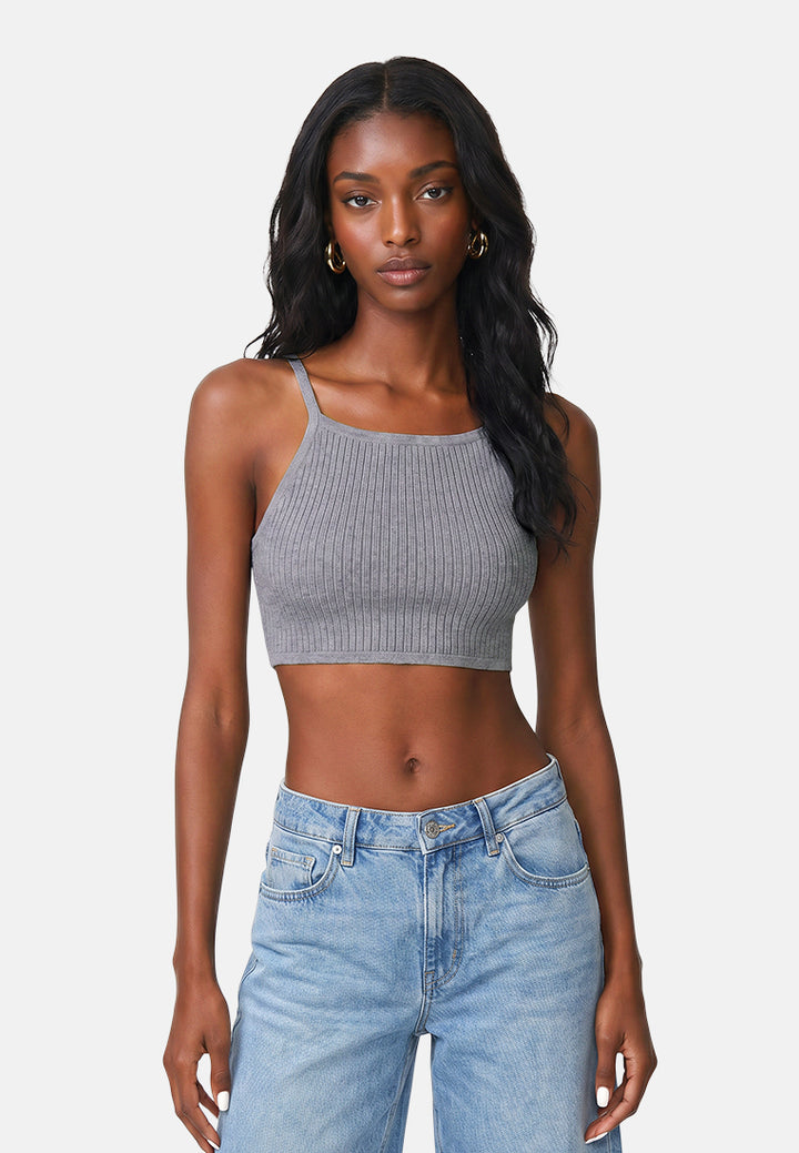 cropped camisole bralette#color_grey