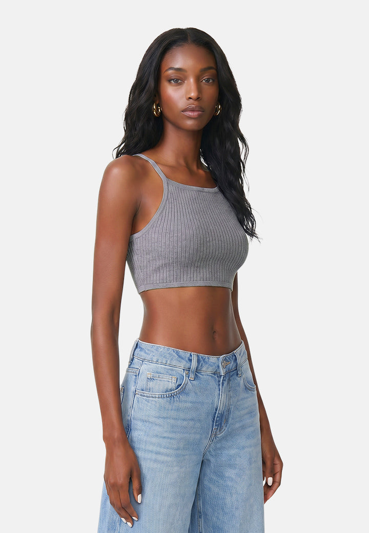cropped camisole bralette#color_grey