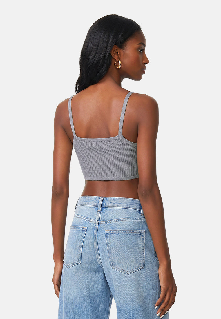 cropped camisole bralette#color_grey