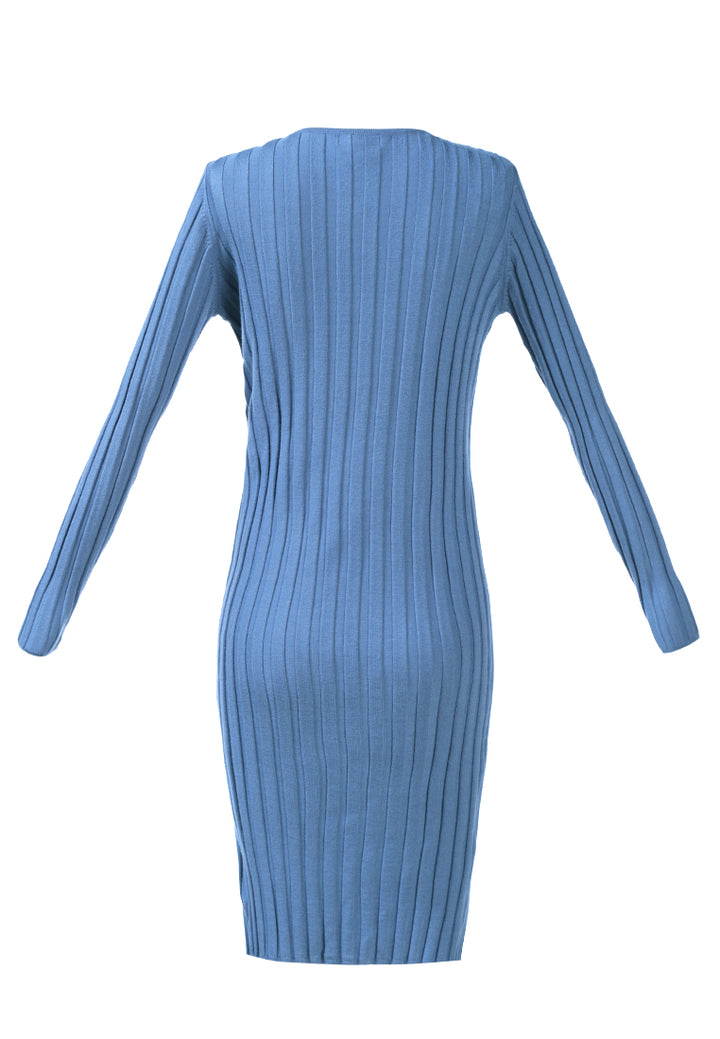 rib knit wrap shrug#color_denim