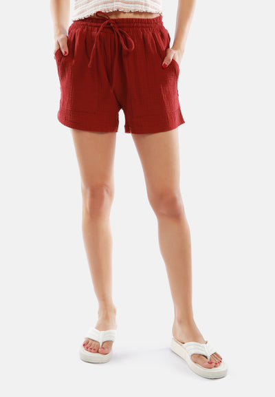beachy summer shorts#color_burgundy