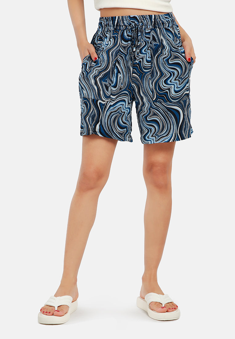 comfy drawstring shorts#color_blue-wave