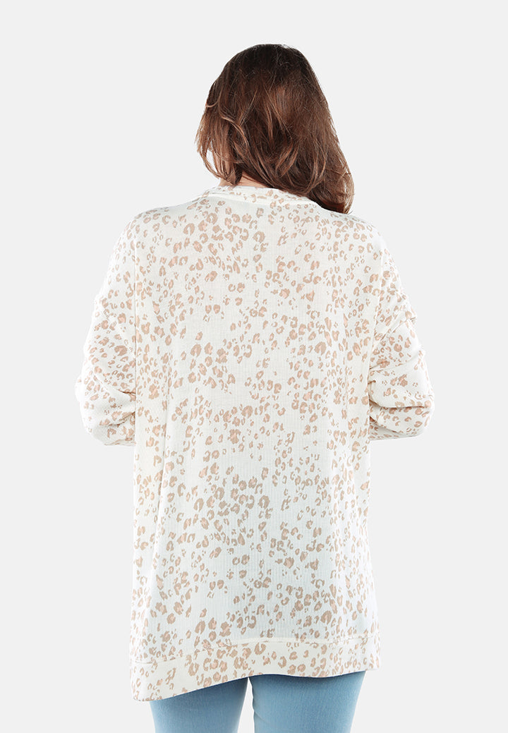 oversized fleece tunic by ruw#color_leopard-print