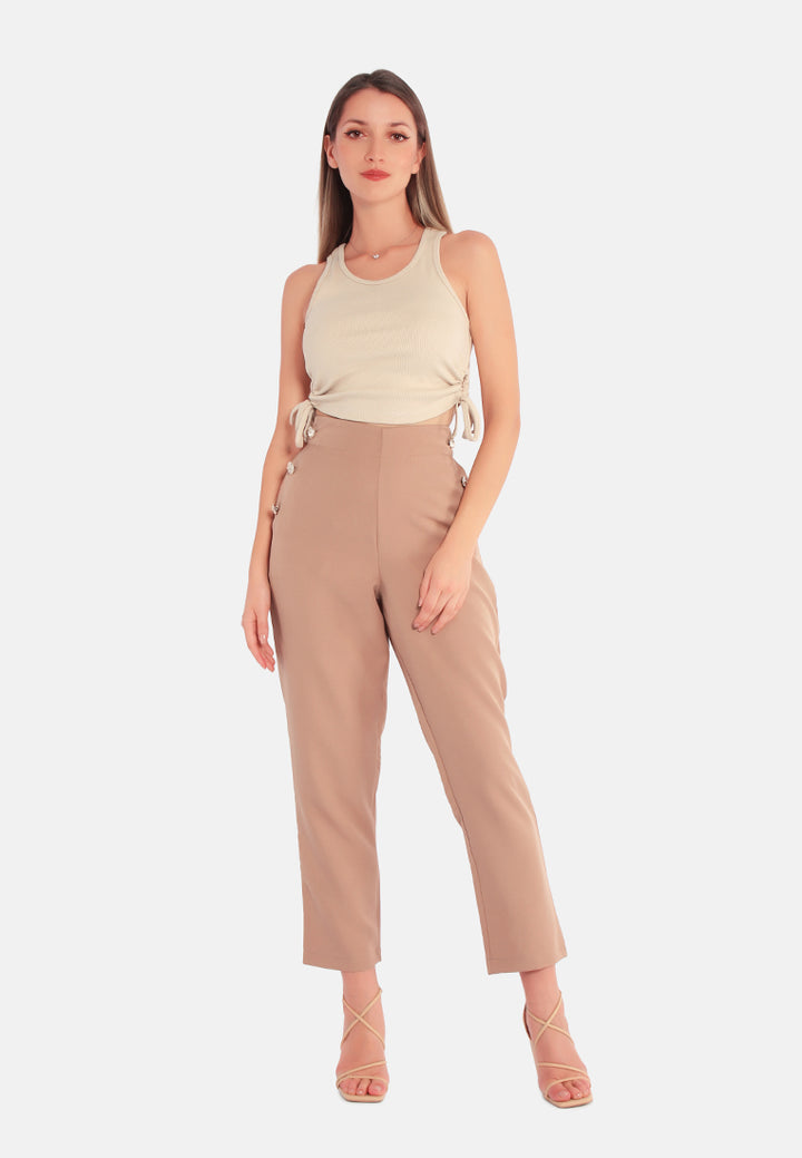 semi casual straight pants by ruw#color_camel