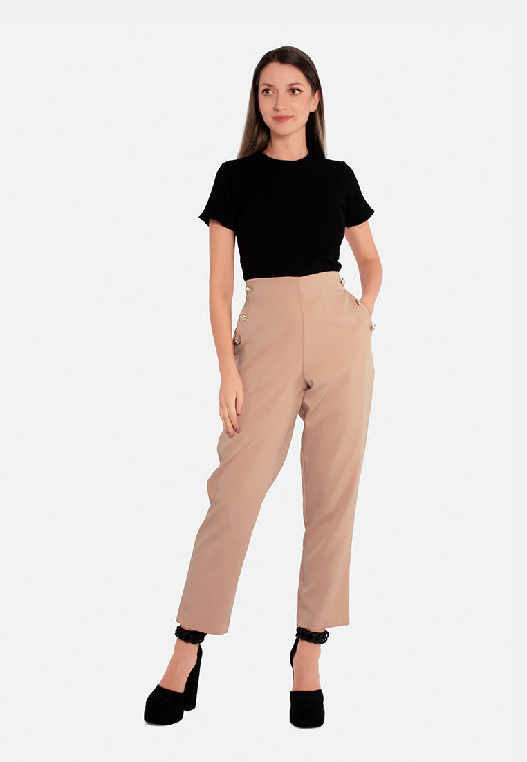 semi casual straight pants by ruw#color_peach