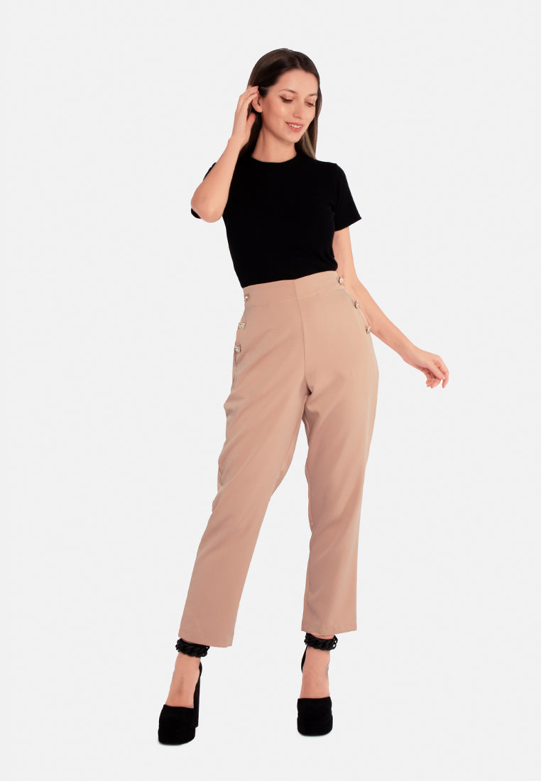 semi casual straight pants by ruw#color_peach