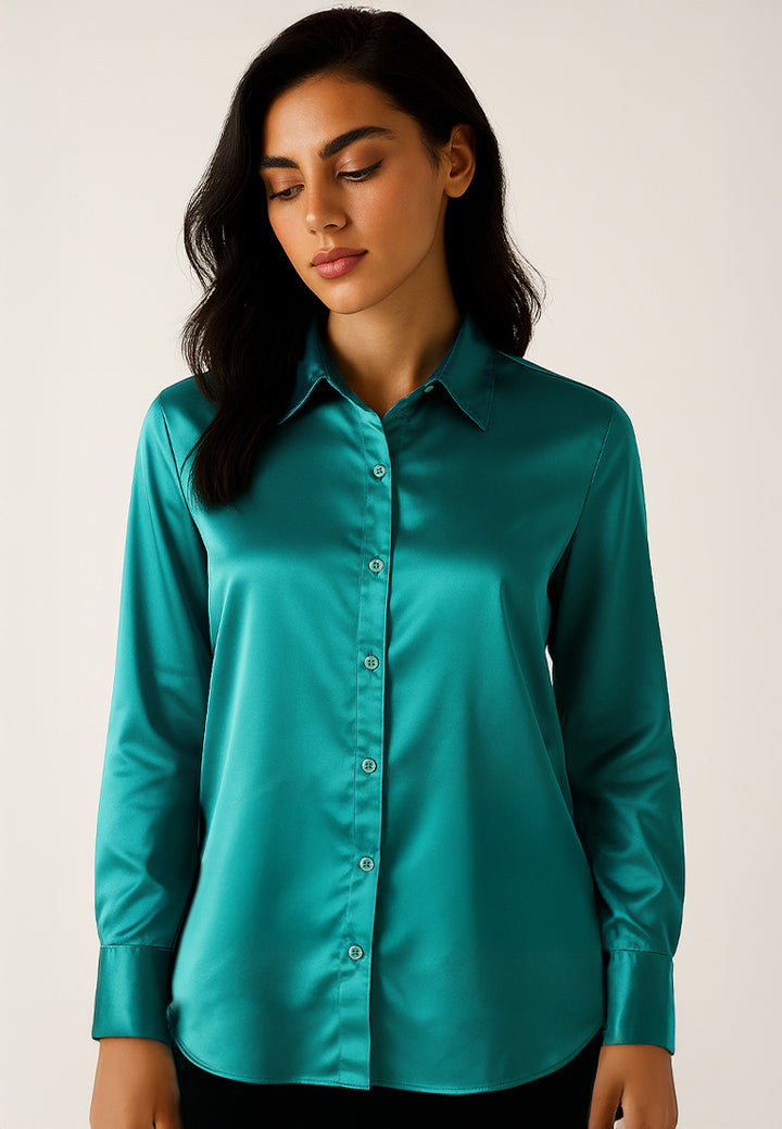 long sleeve satin shirt blouse#color_aqua