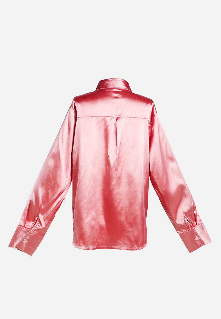 long sleeve satin shirt blouse#color_blush