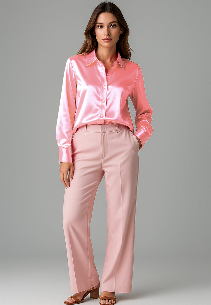 long sleeve satin shirt blouse#color_blush
