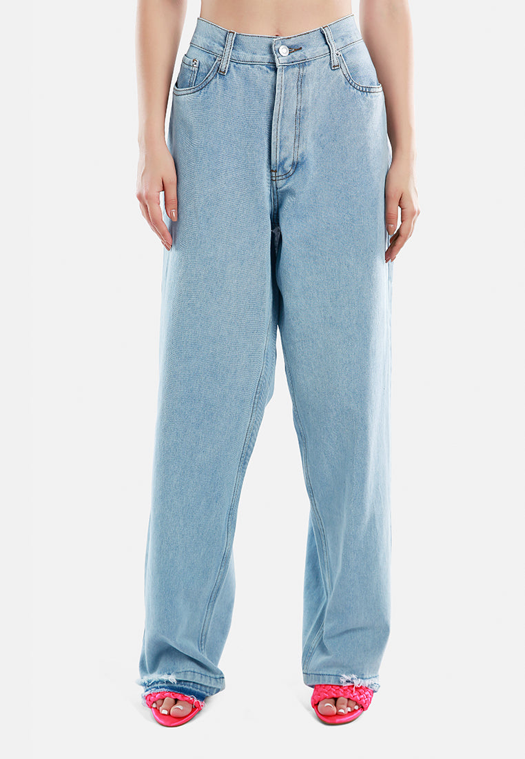 ripped wide leg denim trousers by ruw#color_jeans-blue
