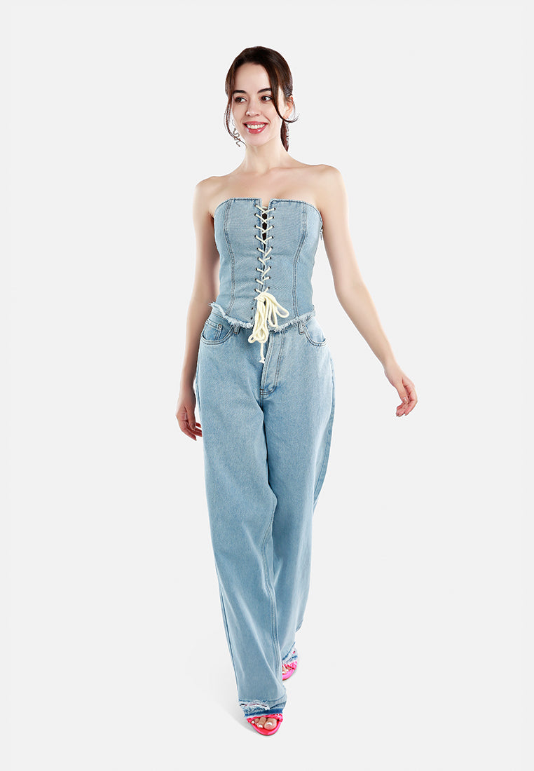 ripped wide leg denim trousers by ruw#color_jeans-blue