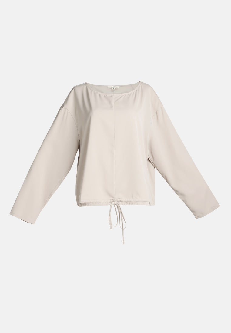 drawstring relaxed top by ruw#color_beige