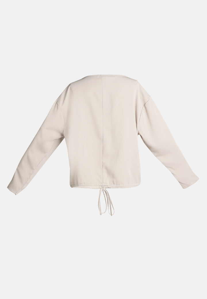 drawstring relaxed top by ruw#color_beige