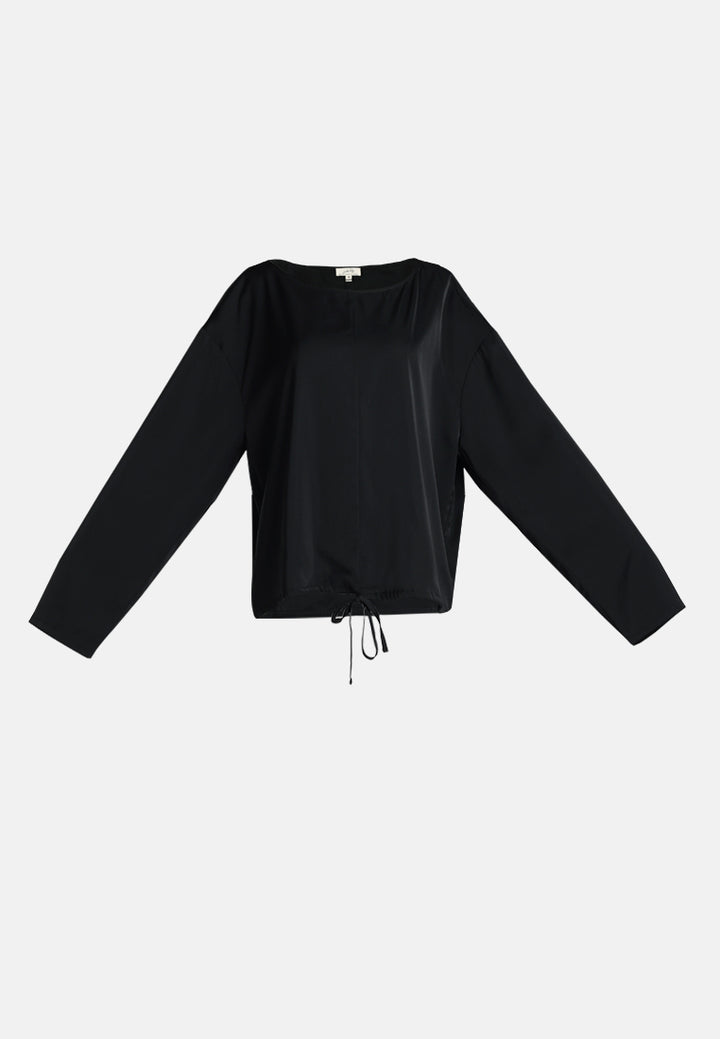 drawstring relaxed top by ruw#color_black
