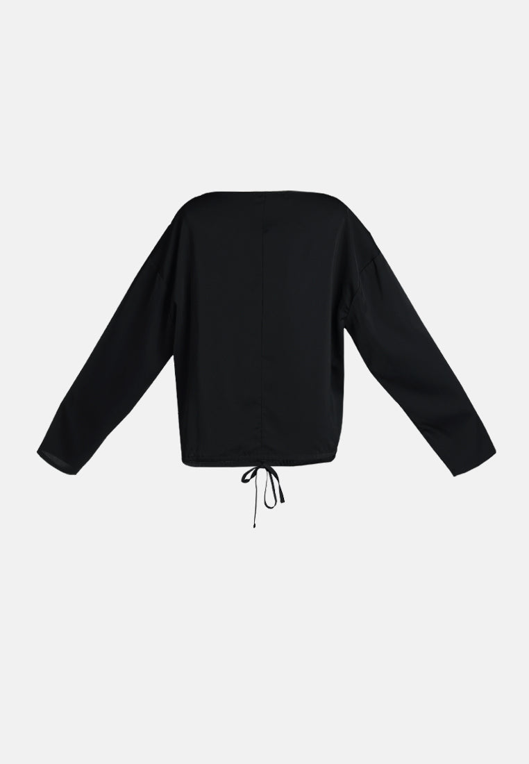 drawstring relaxed top by ruw#color_black
