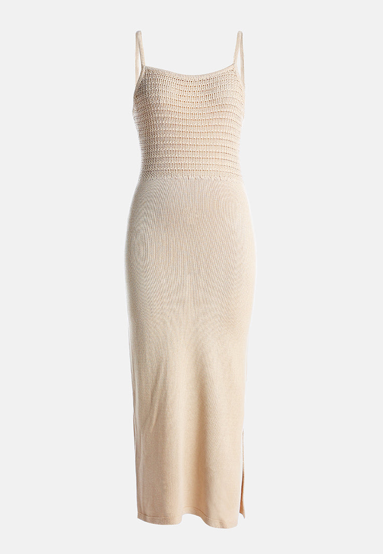 straight side slit dress by ruw#color_natural