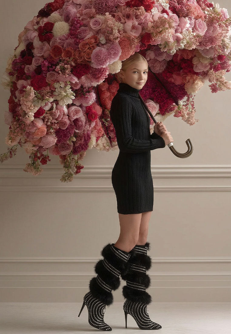 roll neck bodycon mini dress by ruw#color_black