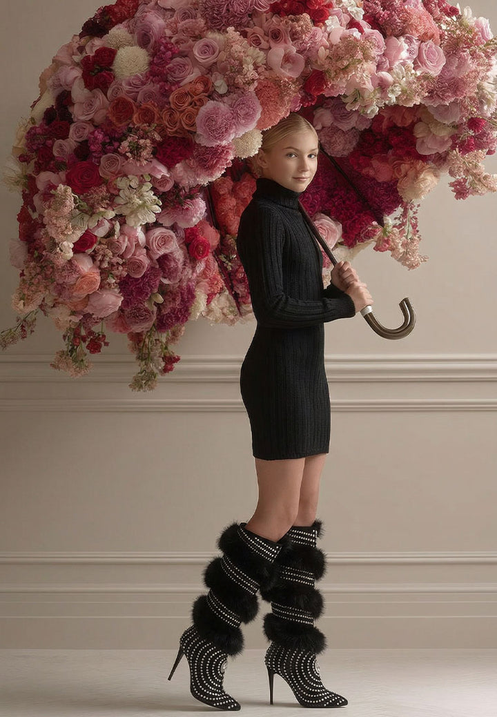 roll neck bodycon mini dress by ruw#color_black