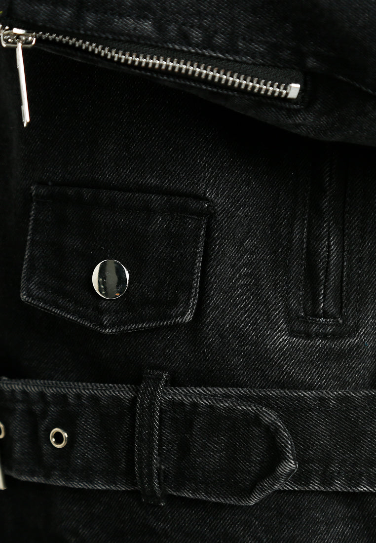 biker jacket in black by ruw#color_black-wash