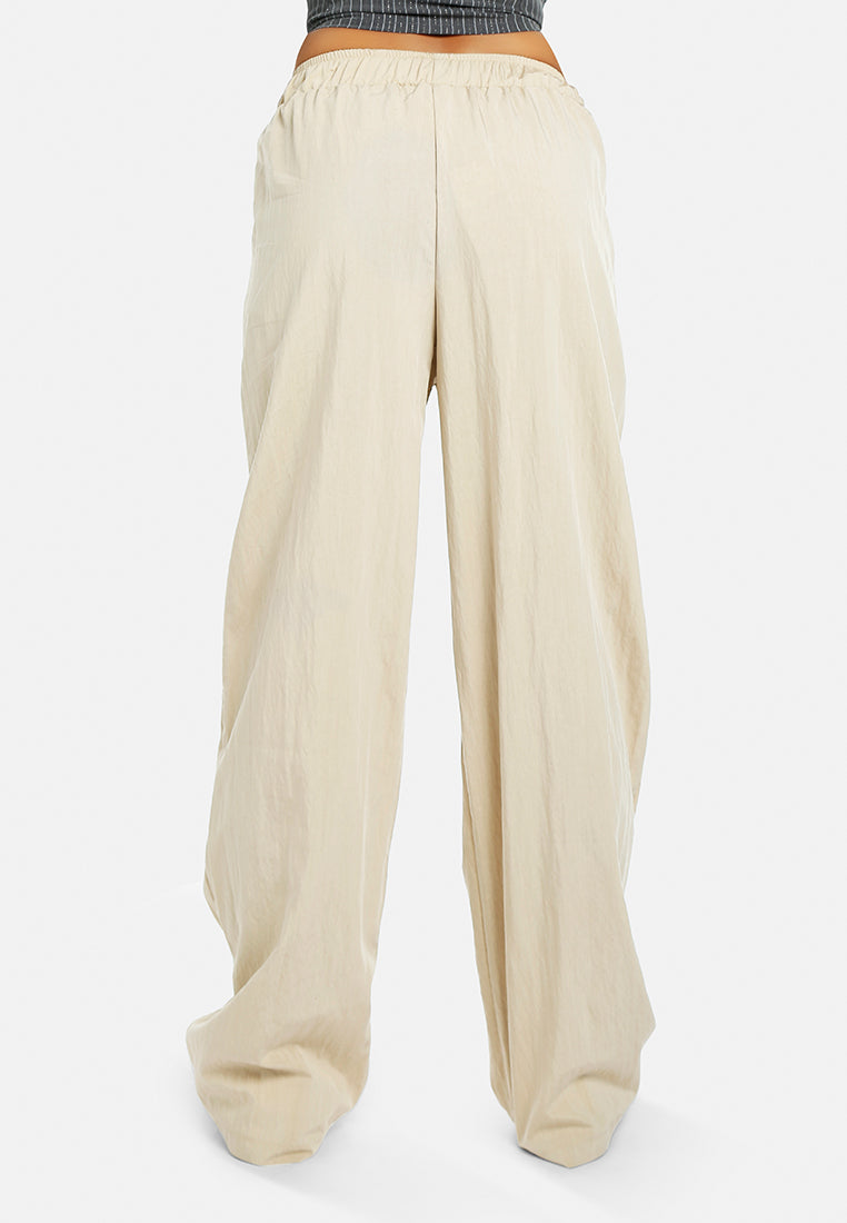 Elasticated Flared Pants#color_stone