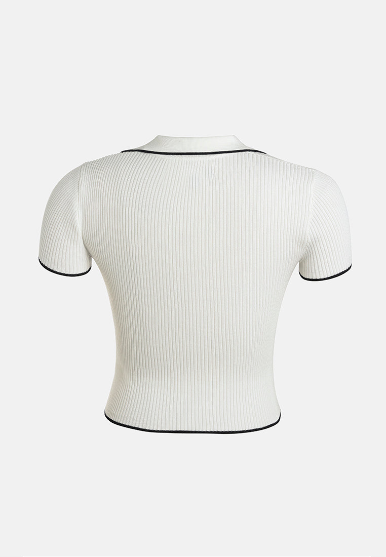 deep scoop neck polo tshirt by ruw#color_off-white