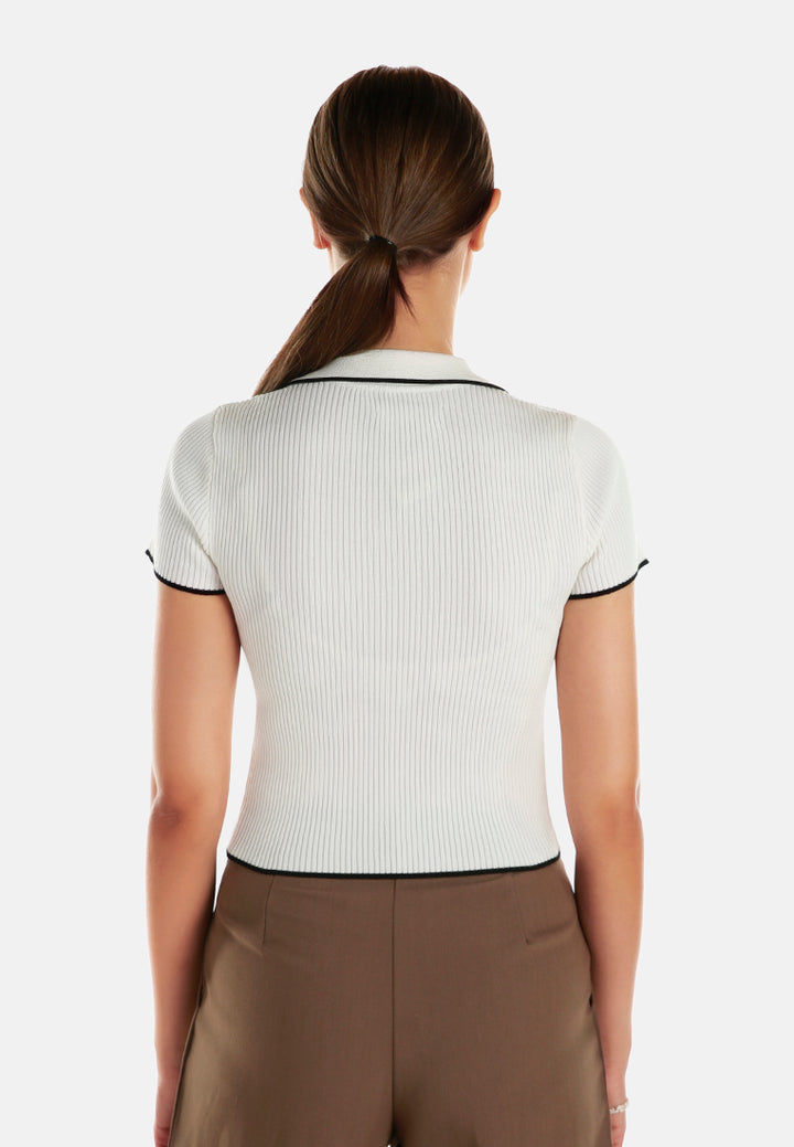 deep scoop neck polo tshirt by ruw#color_off-white