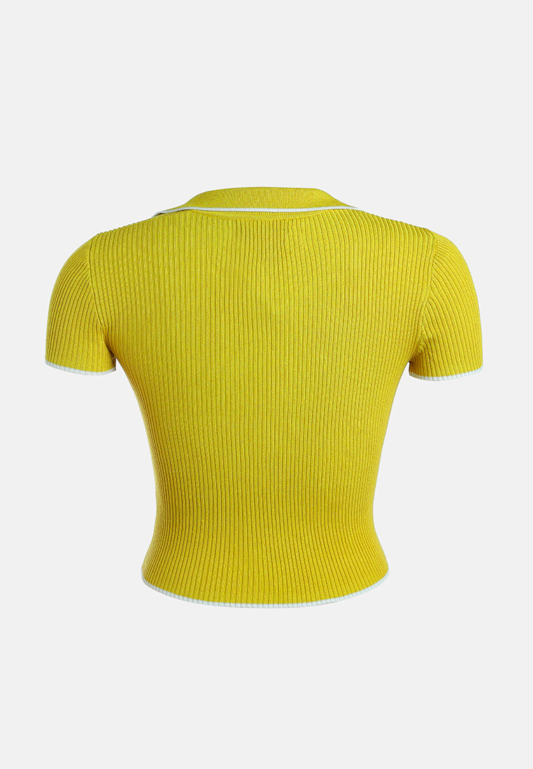 deep scoop neck polo tshirt by ruw#color_yellow