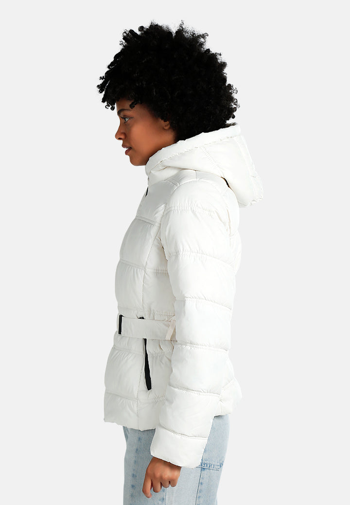Quilted Hood Puffer Jacket#color_off-white