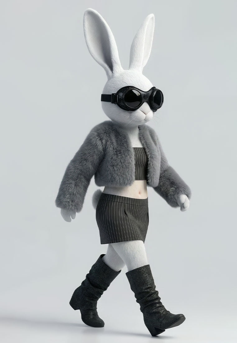 cropped faux fur coat#color_grey