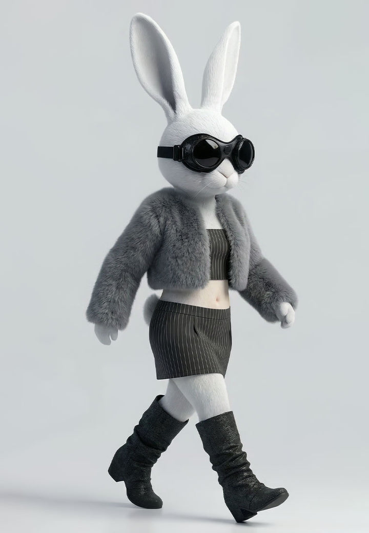 cropped faux fur coat#color_grey