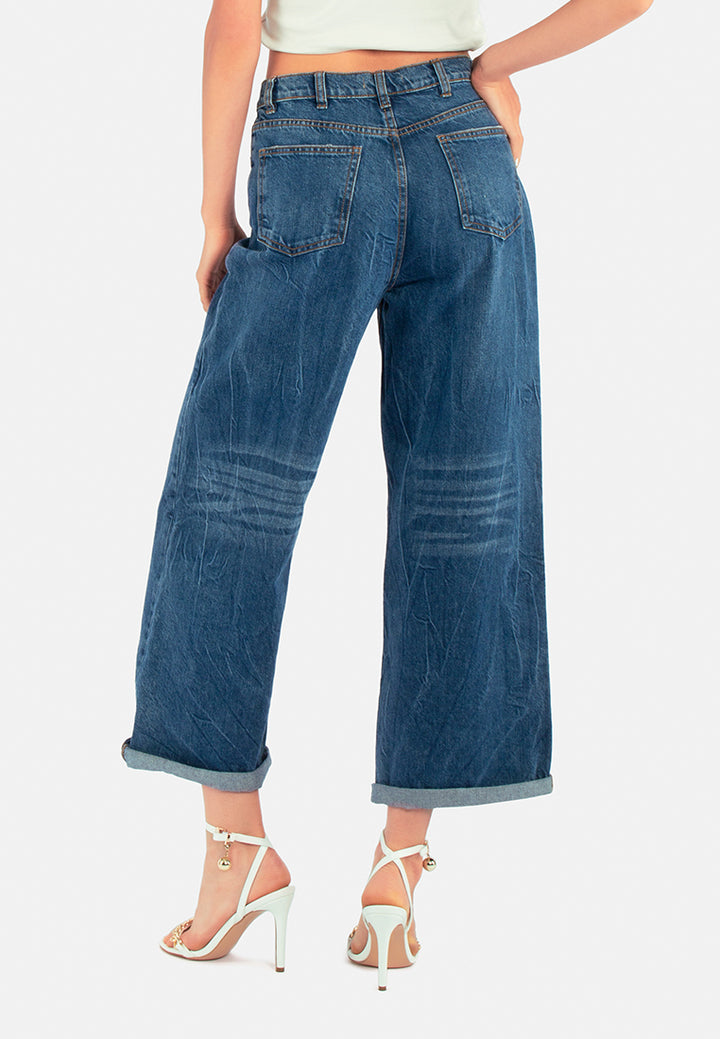 washed denim wide leg jeans pants#color_mid-blue