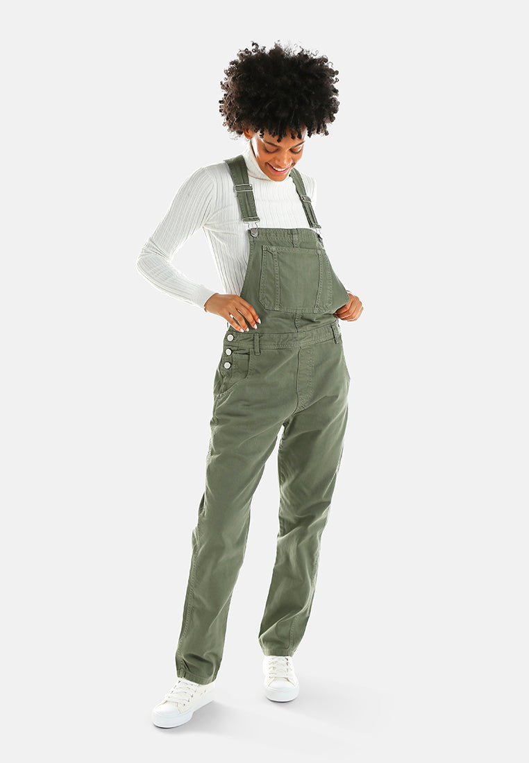 mom fit dungaree#color_army-green