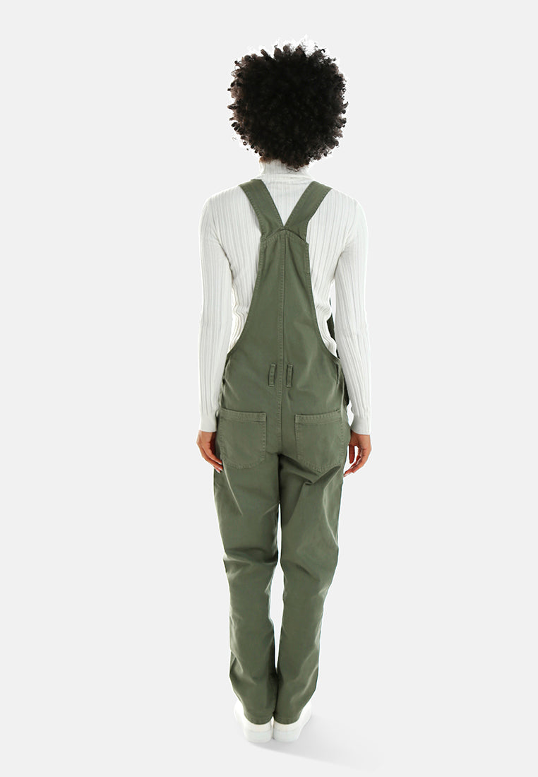 mom fit dungaree#color_army-green
