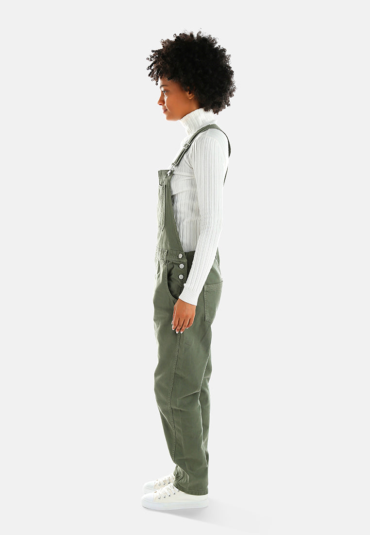mom fit dungaree#color_army-green